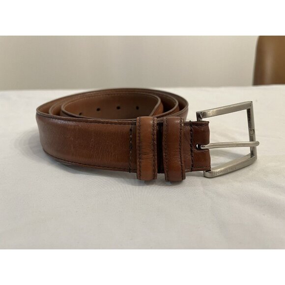 Allen Edmonds Wide Basic Dress Calfskin Leather Belt Mens 38 Brown 39506 - Picture 1 of 11